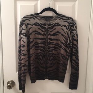 Zebra print 100% cashmere sweater